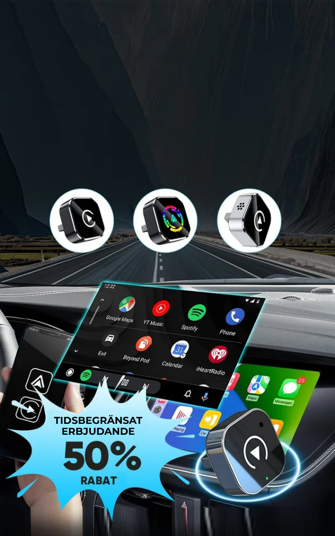 AutoLänk | 2-i-1 Adapter förvandla din bil till en smart cockpit på nolltid