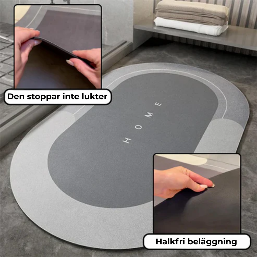 SoffiMat™ | Är du trött på våta, hala golv? Den här mattan torkar omedelbart!