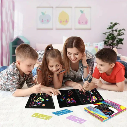 MagicScratch Art™ | Det magiska regnbågsskrappapperet med en träpenna