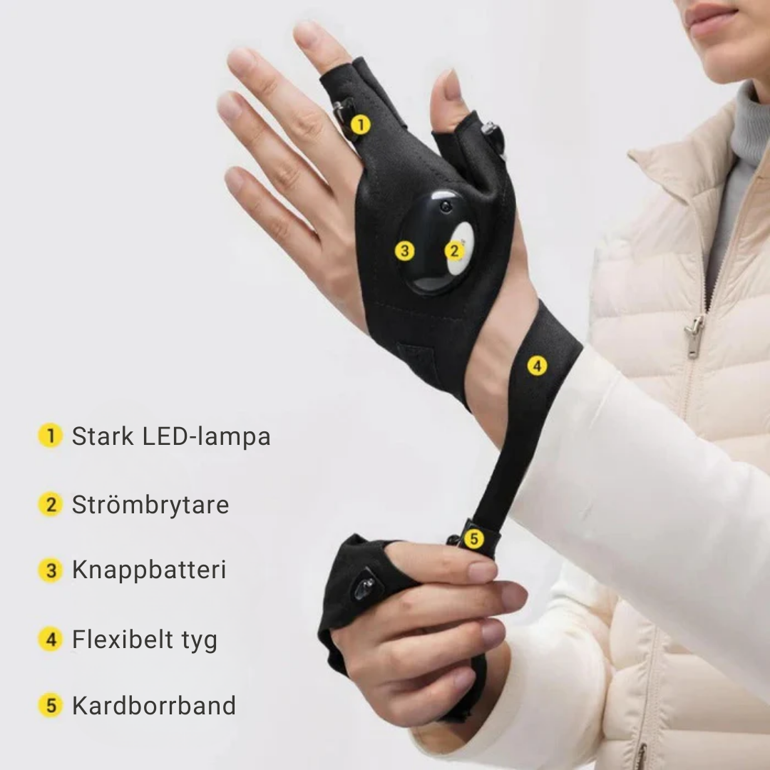 FlashFingers™ | Arbeta Fritt i Mörkret – LED-Handskarna Som Lyser Där Du Pekar