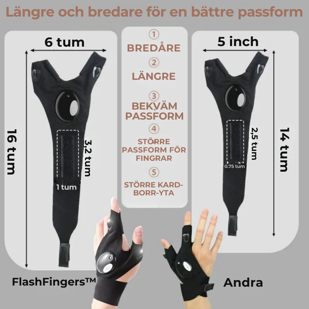 FlashFingers™ | Arbeta Fritt i Mörkret – LED-Handskarna Som Lyser Där Du Pekar
