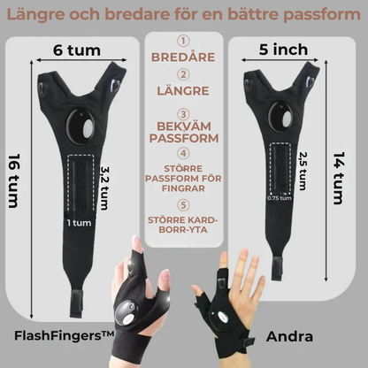 FlashFingers™ | Arbeta Fritt i Mörkret – LED-Handskarna Som Lyser Där Du Pekar