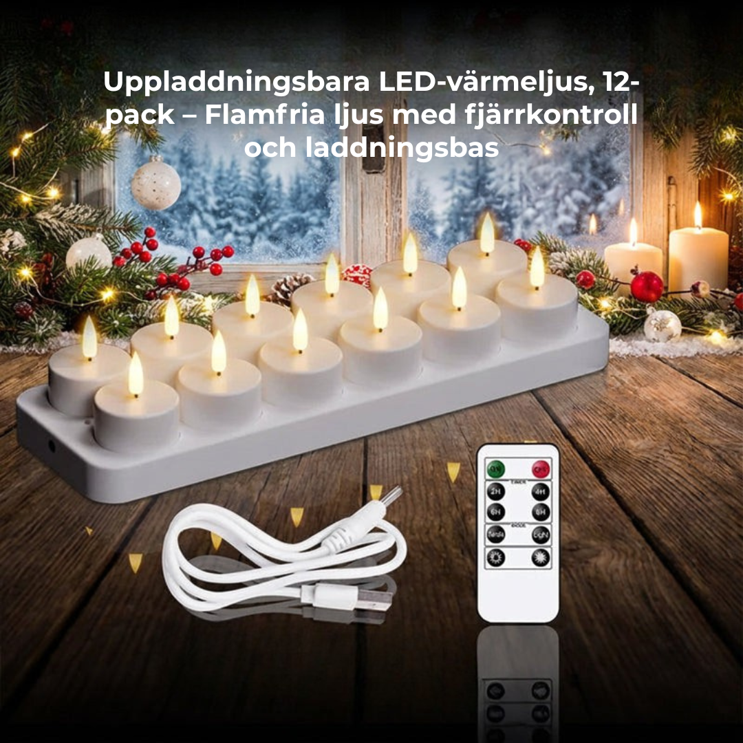 AuraFlame™ LED-Värmeljus med Fjärrkontroll