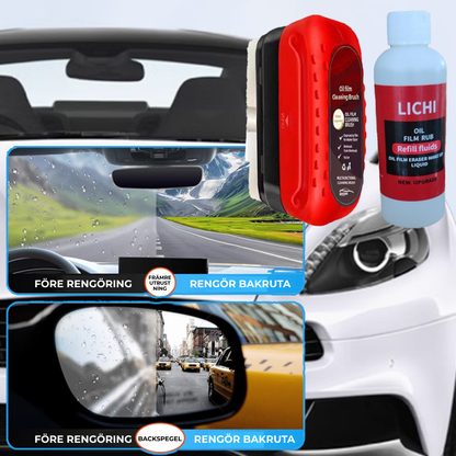 HydroGlass™ | Bilglas Oljefilm Beläggningslösning och Borste