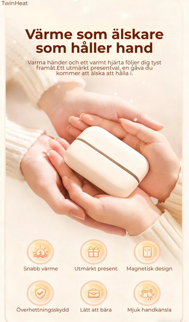 TwinHeat™ | 2-i-1 magnetiska uppladdningsbara handvärmare