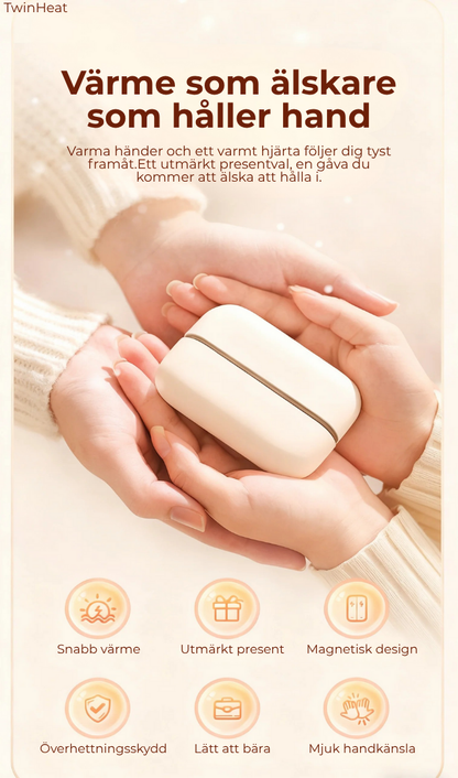 TwinHeat™ | 2-i-1 magnetiska uppladdningsbara handvärmare