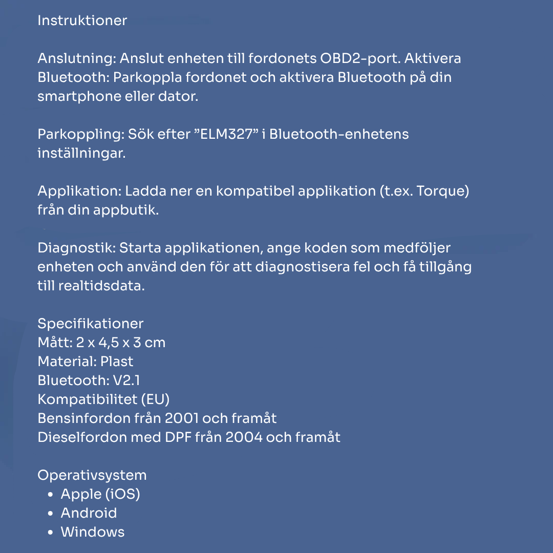 MotorIQ™ | Bluetooth OBD2-skanner