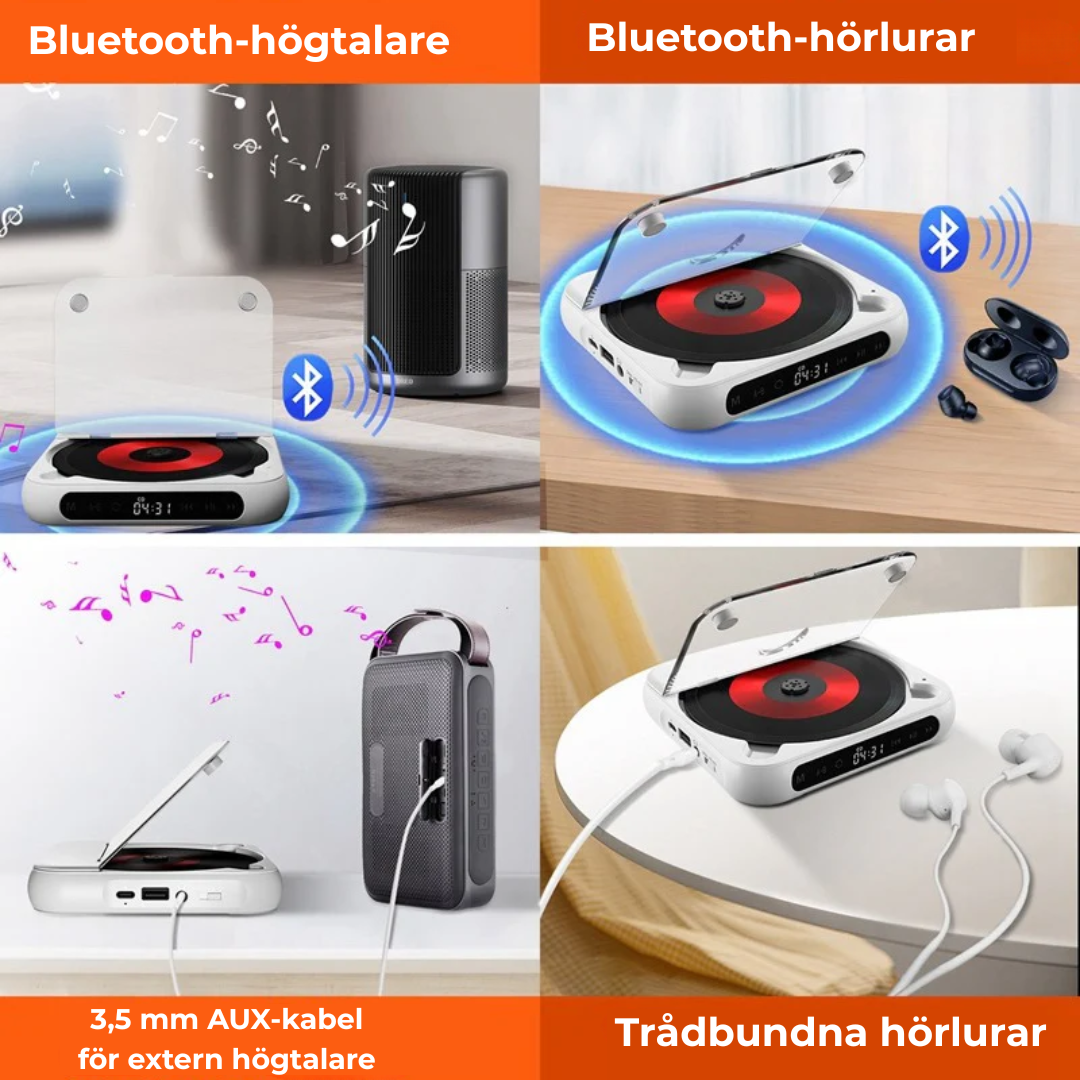 ClassicWave™ | Portabel CD-spelare med Bluetooth och kabelanslutning