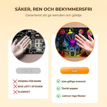 MagicScratch Art™ | Det magiska regnbågsskrappapperet med en träpenna