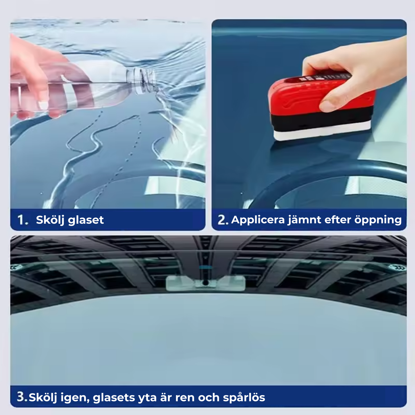 HydroGlass™ | Bilglas Oljefilm Beläggningslösning och Borste