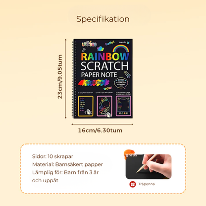 MagicScratch Art™ | Det magiska regnbågsskrappapperet med en träpenna