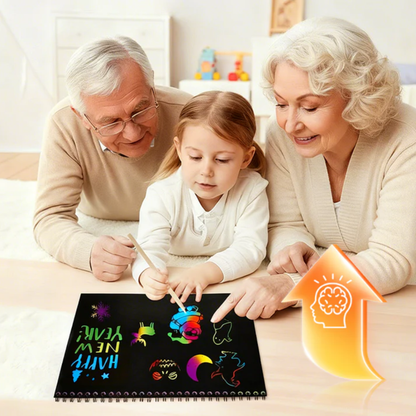 MagicScratch Art™ | Det magiska regnbågsskrappapperet med en träpenna