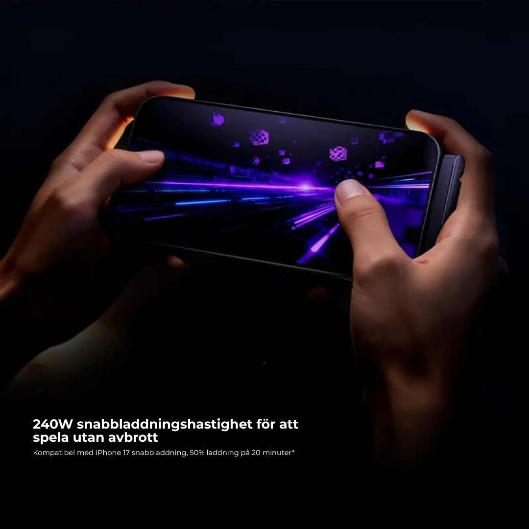 FlexCharge 2-i-1™ | 240W snabbladdningskabel med inbyggd telefonhållare