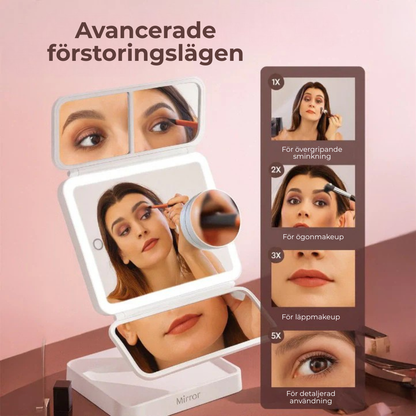 MIRRA™ | Belyst vikbar sminkspegel