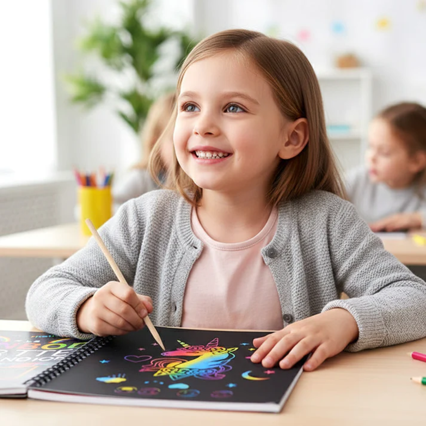 MagicScratch Art™ | Det magiska regnbågsskrappapperet med en träpenna