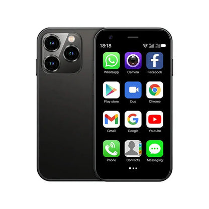 SmartMini™ | Snygg och behändig – Mini-smartphone i färgerna: ljusblå, svart och lila.