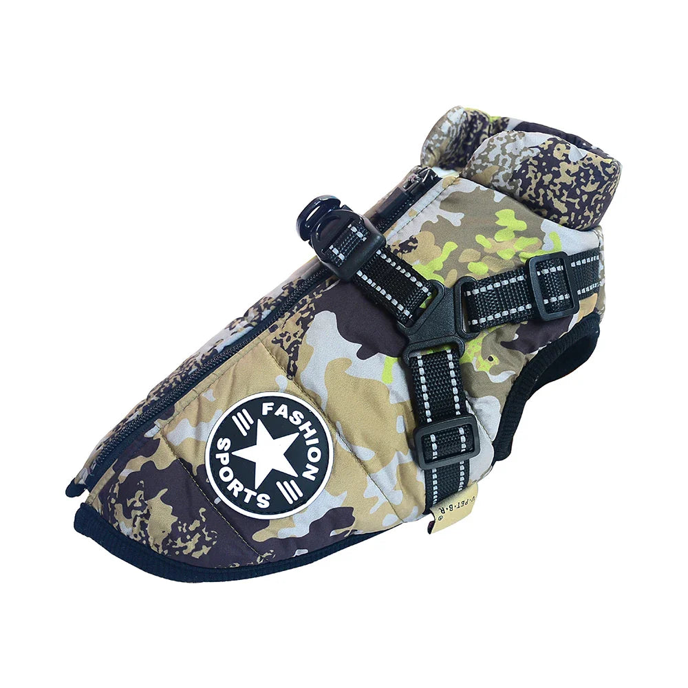 SnöPaw™ Vinterselejacka | Vattentät vinterjacka med inbyggd sele