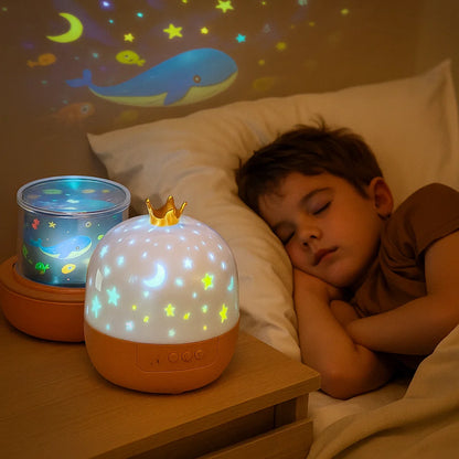 Noovii™ | Förvandla natt till magi – skapa trygghet och drömmar med mjukt ljus och lugnande melodier!