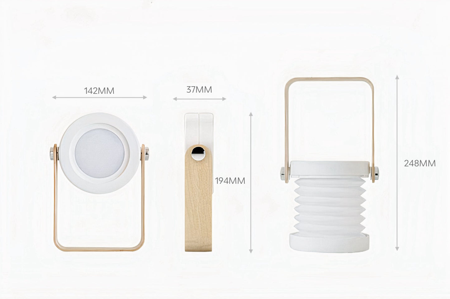 Looma™ | Portabel Vikbar Trä-LED-lampa